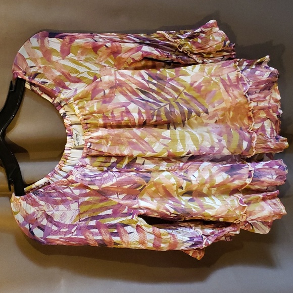 Lucky Plum Fern Print Blouse Size M - Picture 4 of 13